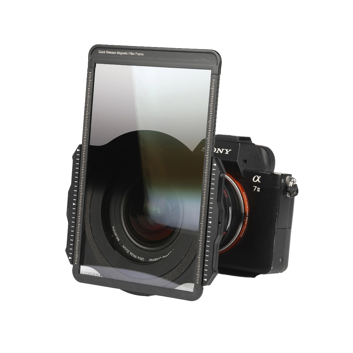 Laowa 100mm Magnetic Filter Holder for 10-18mm Lens for 100x150mm Filters front angle with filter tray installed