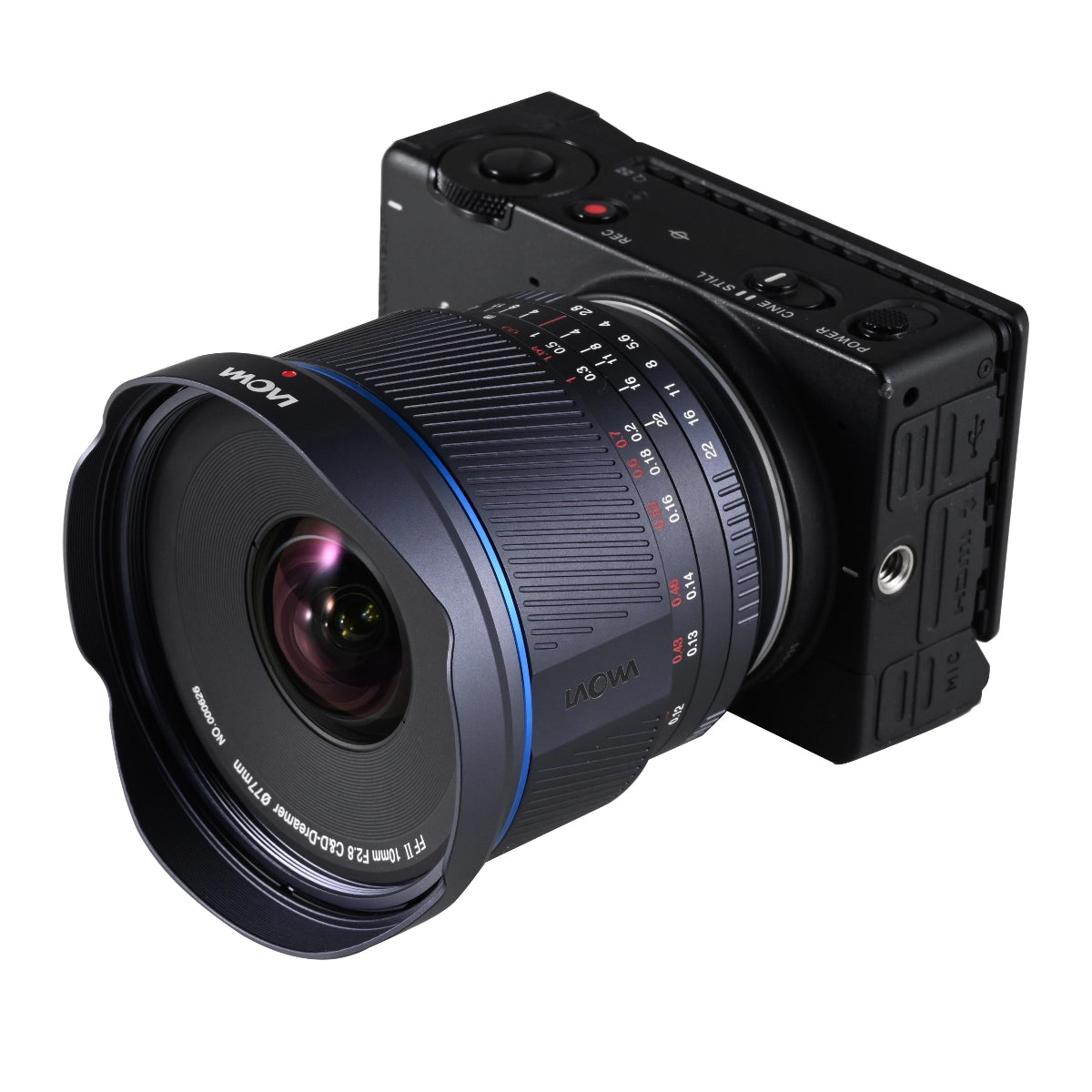 Laowa 10mm f2.8 Zero-D FF lens L Mount on camera