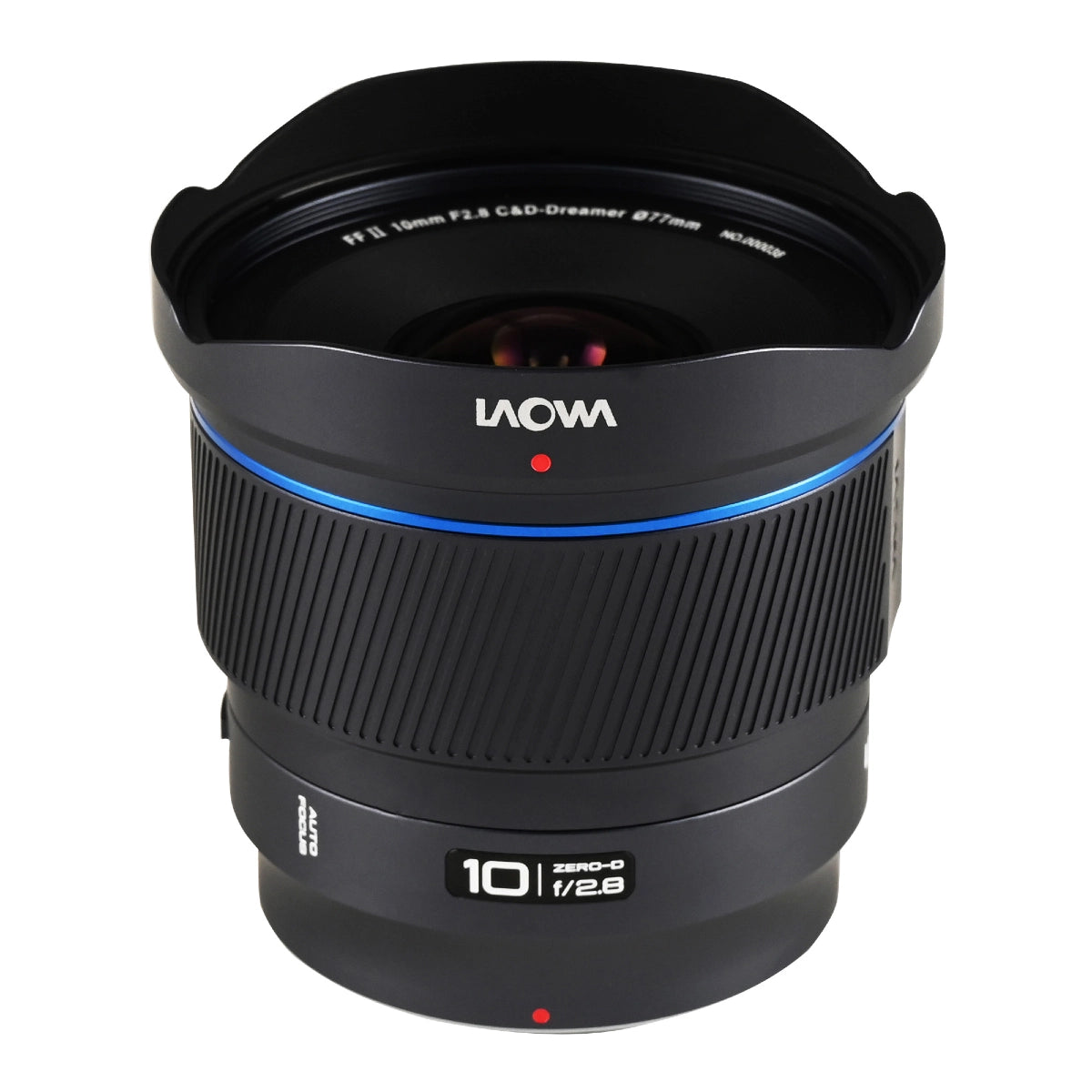 Laowa 10mm f2.8 Zero-D FF Auto Focus lens Nikon Z Mount top angle