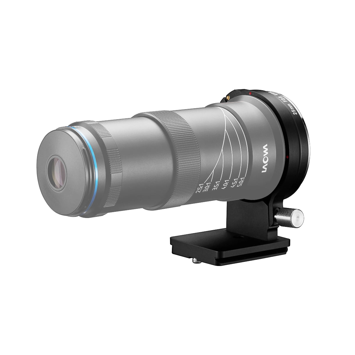 Laowa 25mm Tripod Ring attaached to lens