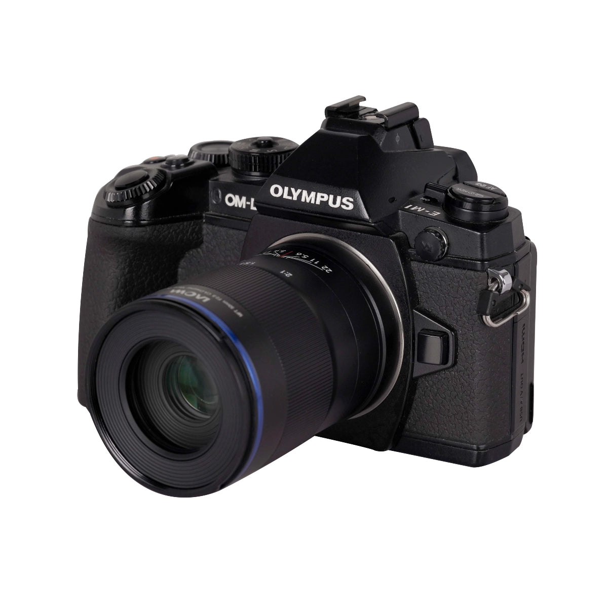 Laowa 50mm f2.8 2X Ultra Macro APO Lens - Micro Four Thirds MFT on camera side angle