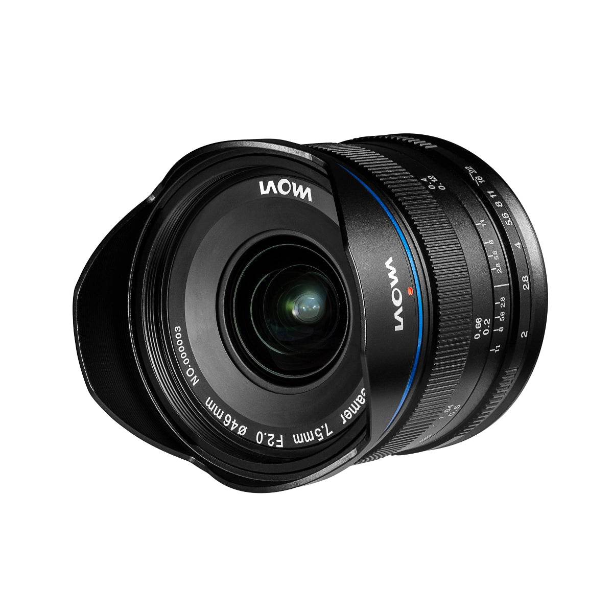 Laowa 7.5mm f2 MFT Lens - Black side angle