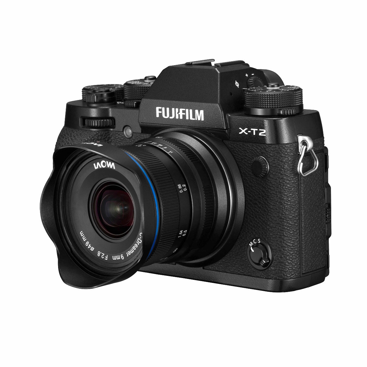 Laowa 9mm f2.8 Zero-D Lens side angle on camera
