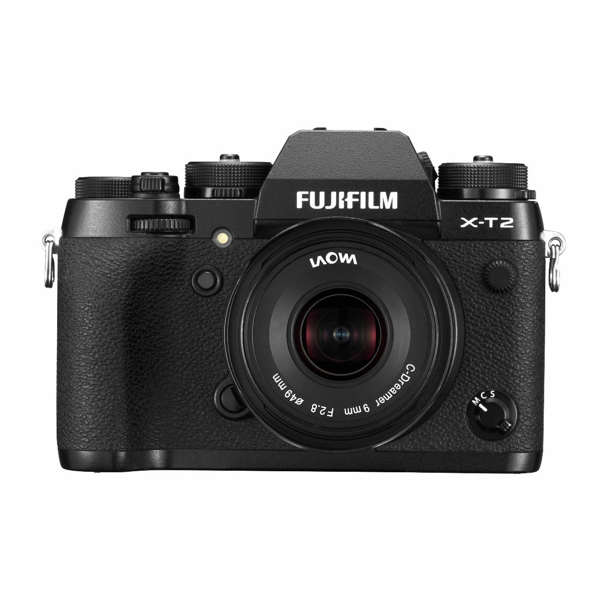 Laowa 9mm f2.8 Zero-D Lens front angle on camera