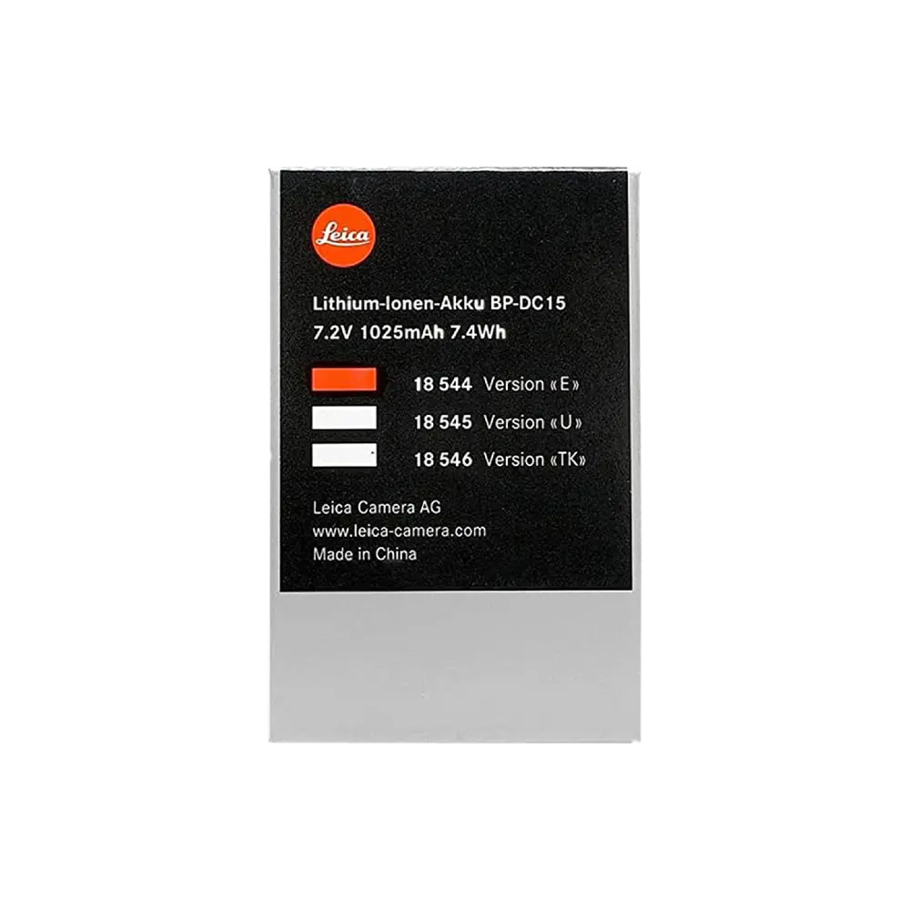 Leica Lithium Ion Rechargable Battery - BP-DC15-E for D-Lux / C-Lux