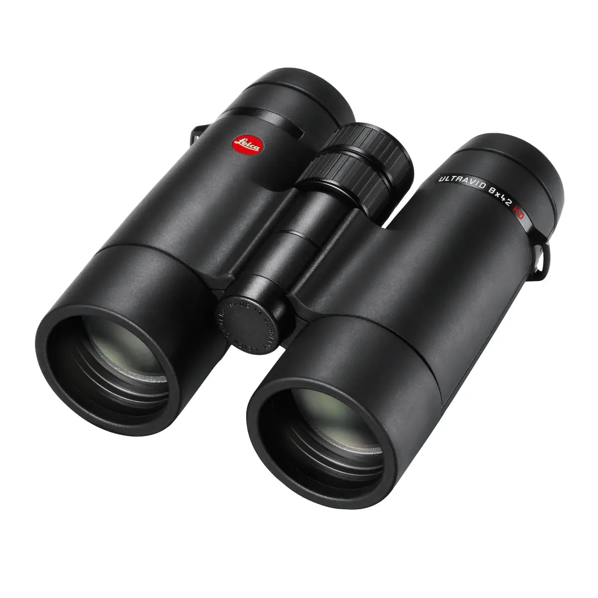 Black binoculars with Leica logo on a white background