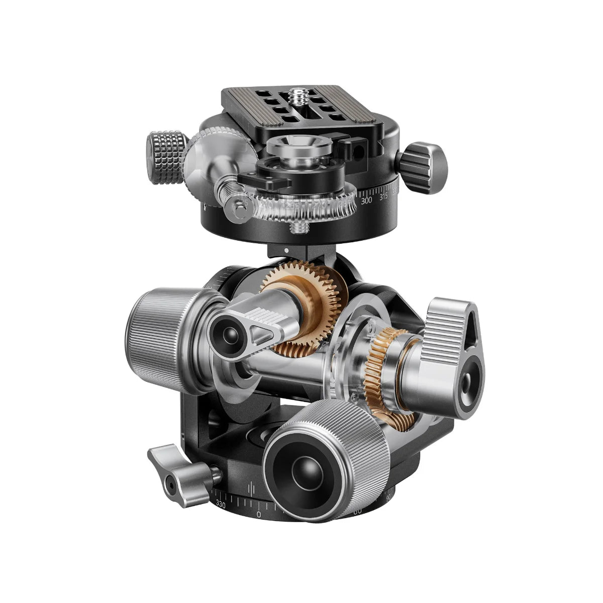 Leofoto G4 PROM Four Way Geared Head with Geared Panning Adaptor