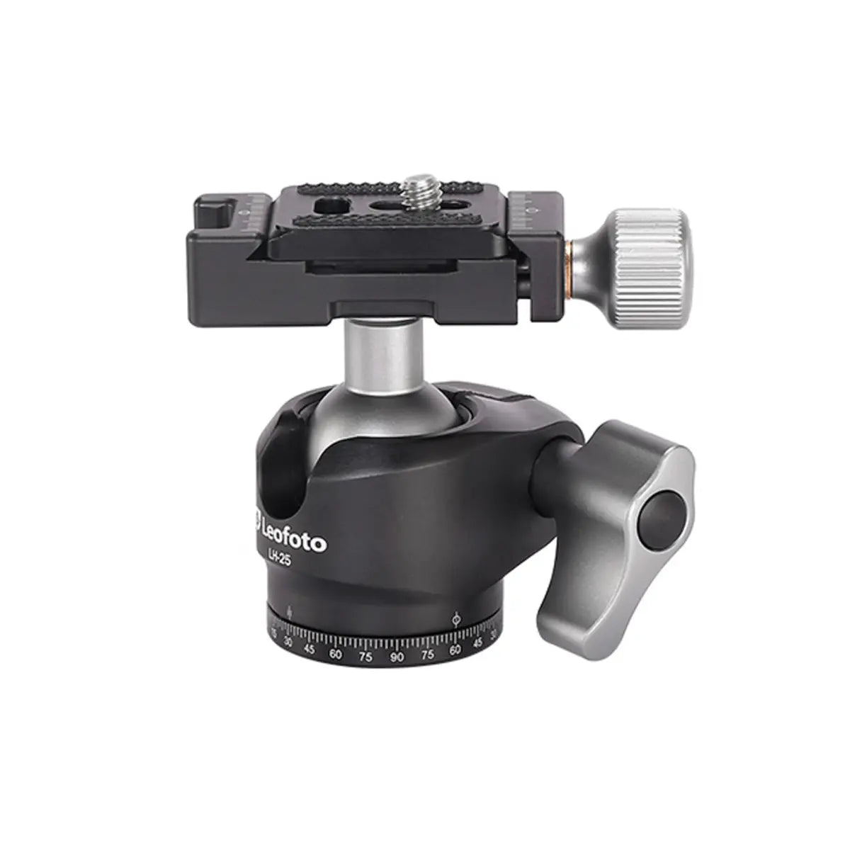 Camera ball head with Leofoto branding on a white background