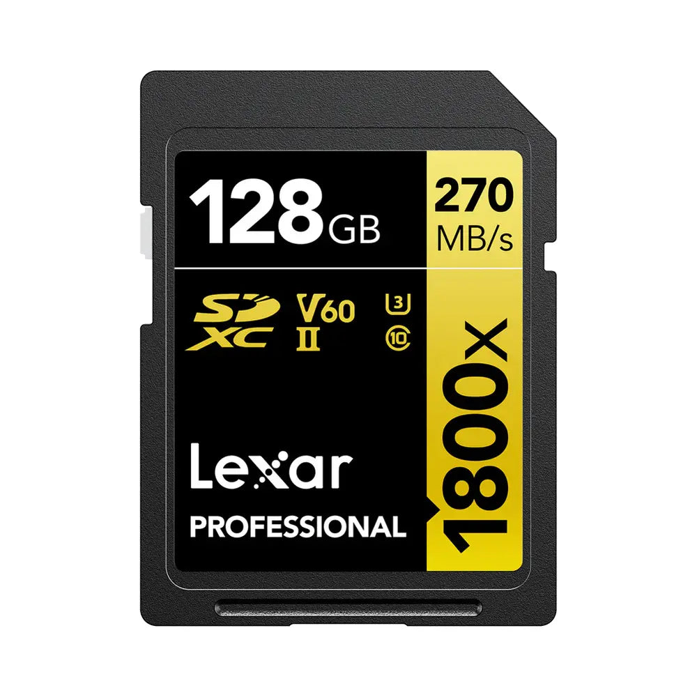 Lexar Pro 128GB 1800x SDXC U3 (V60) UHS-II Memory Card (2 pack)
