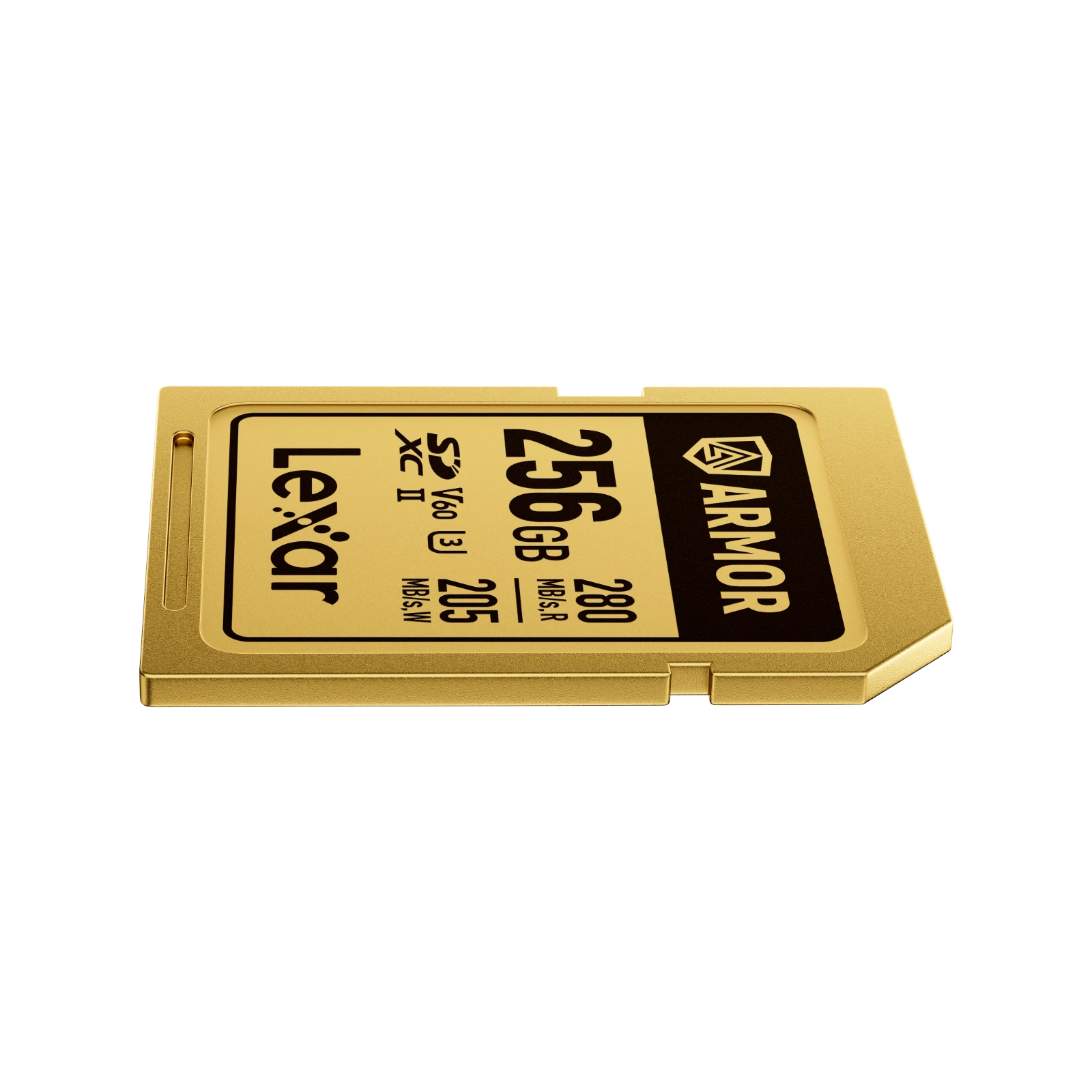 Lexar® ARMOR GOLD SDXC™ UHS-II Card - 256gb side angle