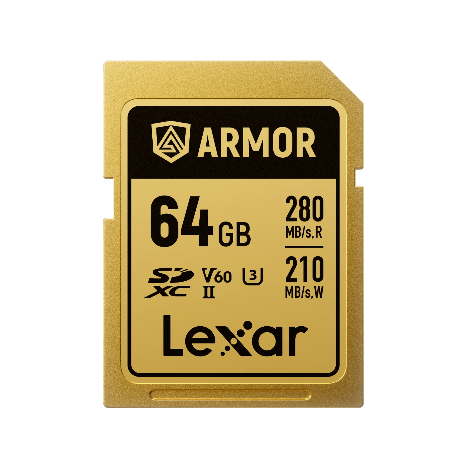 Lexar® ARMOR GOLD SDXC™ UHS-II Card - 64gb front angle