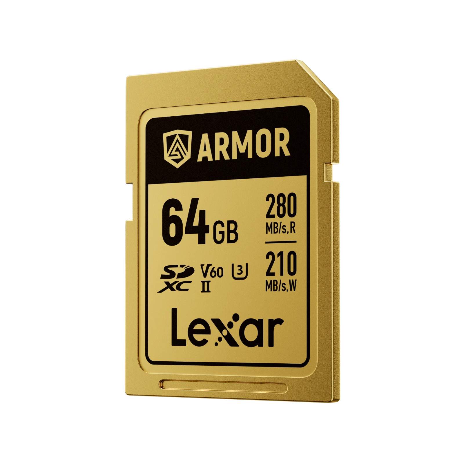 Lexar® ARMOR GOLD SDXC™ UHS-II Card - 64gb front angle 2