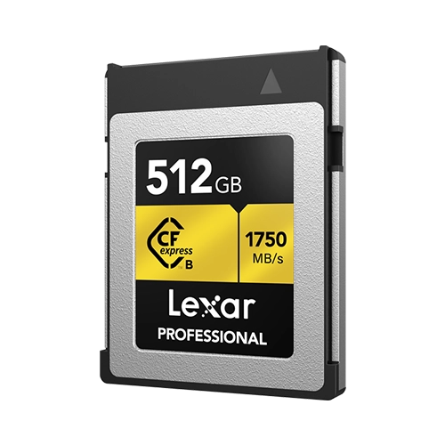 Lexar® Professional CFexpress™ Type B Card GOLD Series - 512gb front angle right