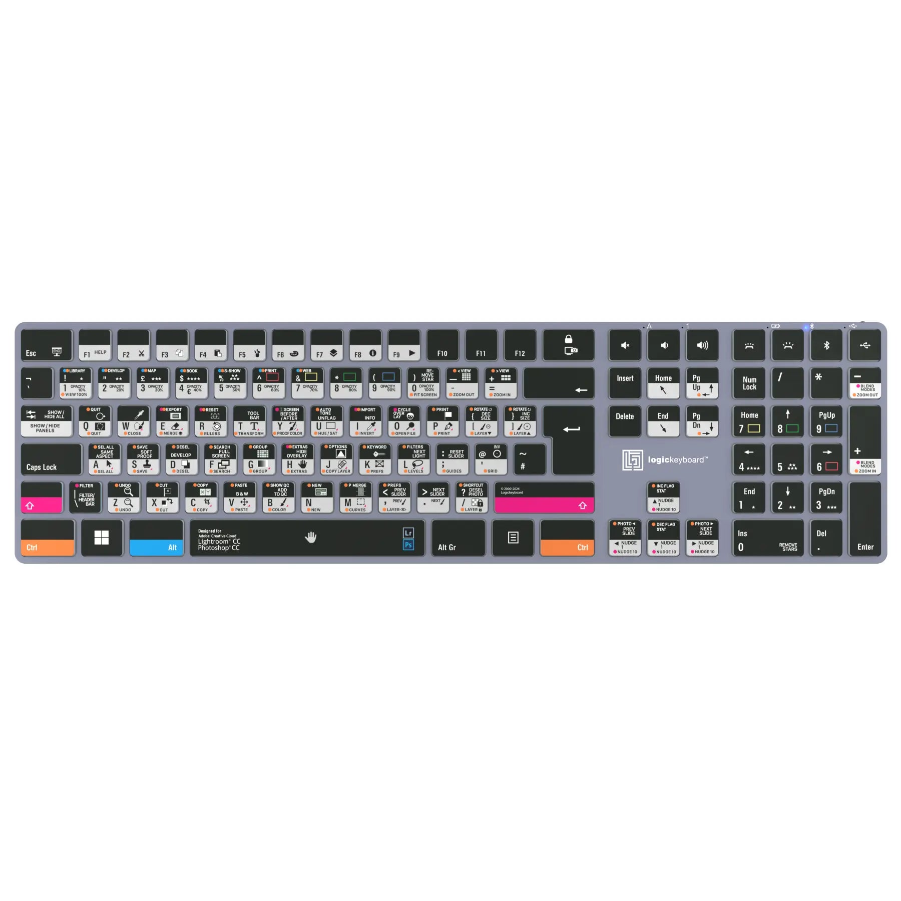 LogicKeyboard - Adobe Photographer TITAN Wireless Backlit Keyboard - Windows