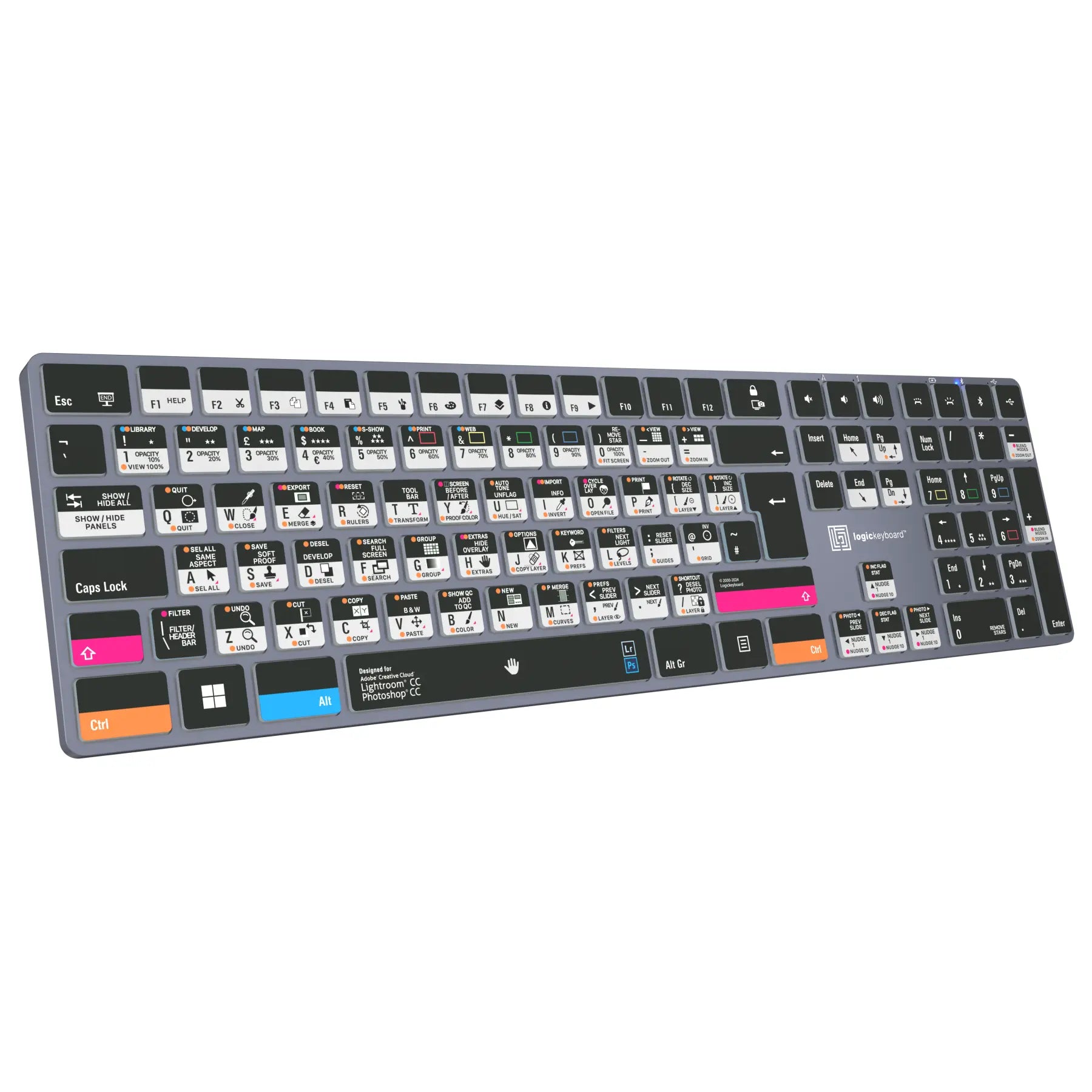 LogicKeyboard - Adobe Photographer TITAN Wireless Backlit Keyboard - Windows