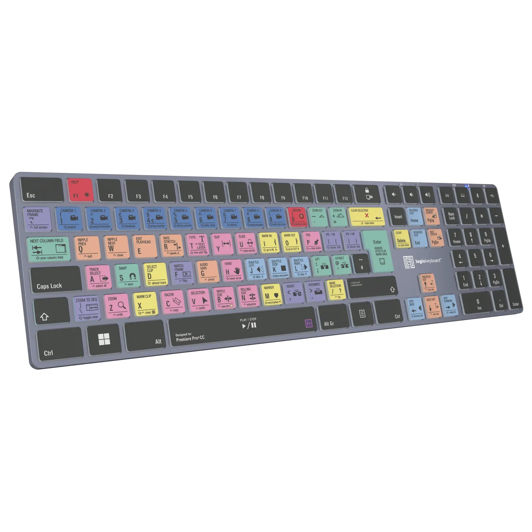 LogicKeyboard - Adobe Premiere Pro CC TITAN Wireless Backlit Keyboard - Windows