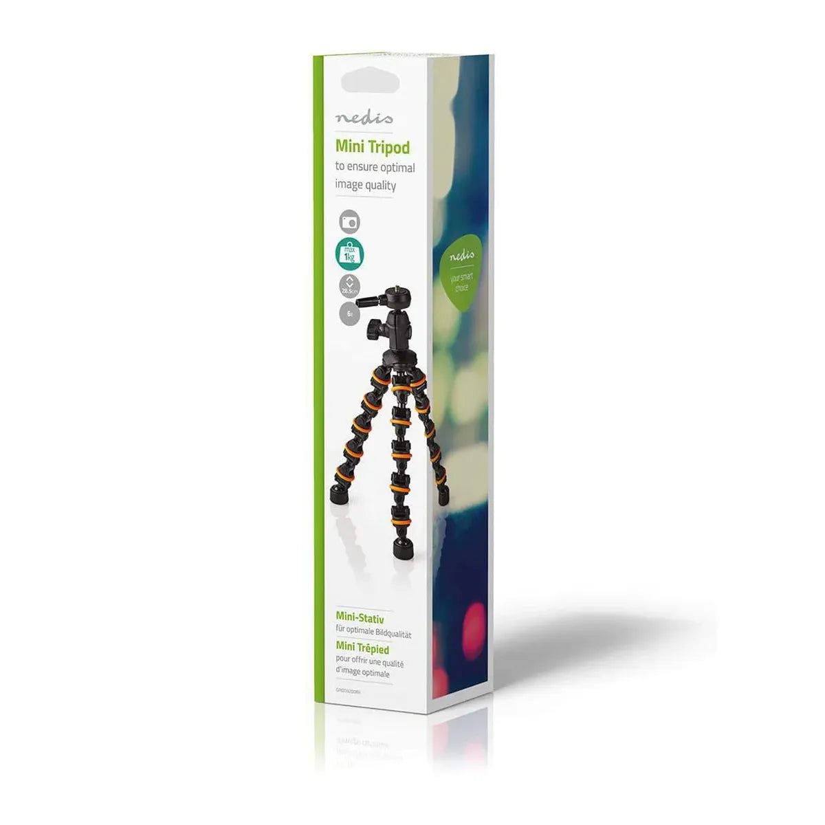 Nedis Mini Tripod Flexible 26cm - Black & Orange