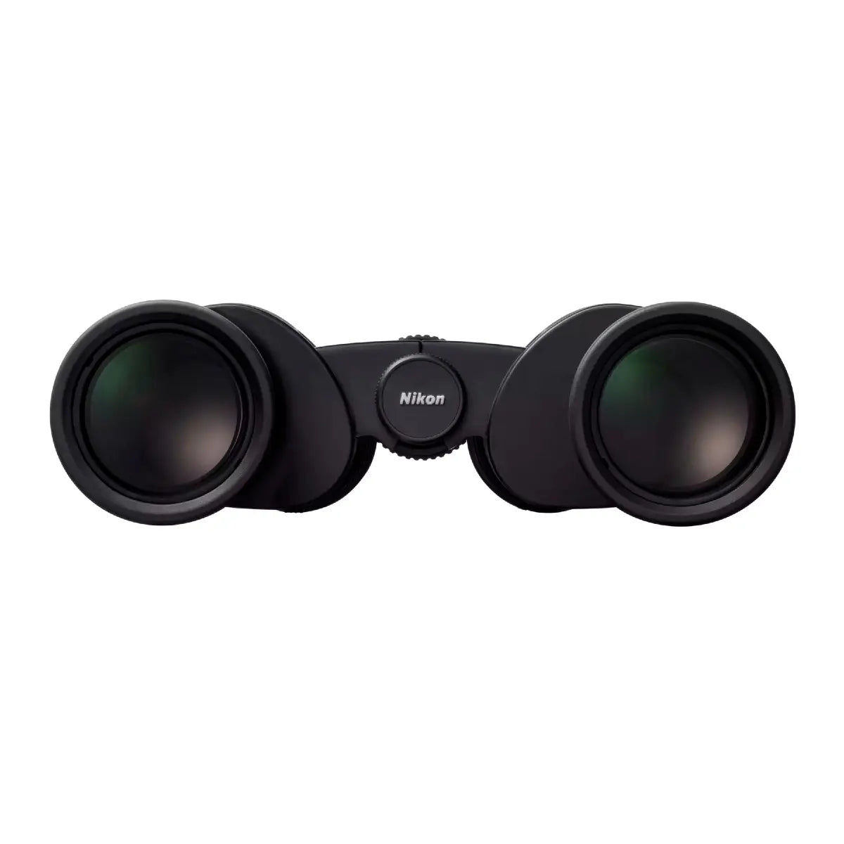 Black binoculars with Nikon logo on a white background