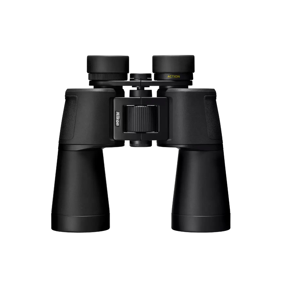 Black binoculars on a white background