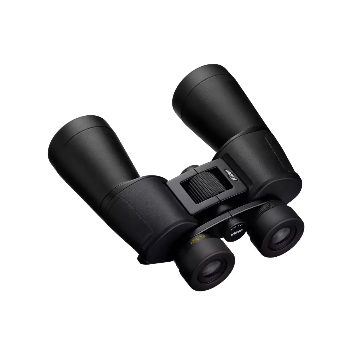 Black binoculars on a white background