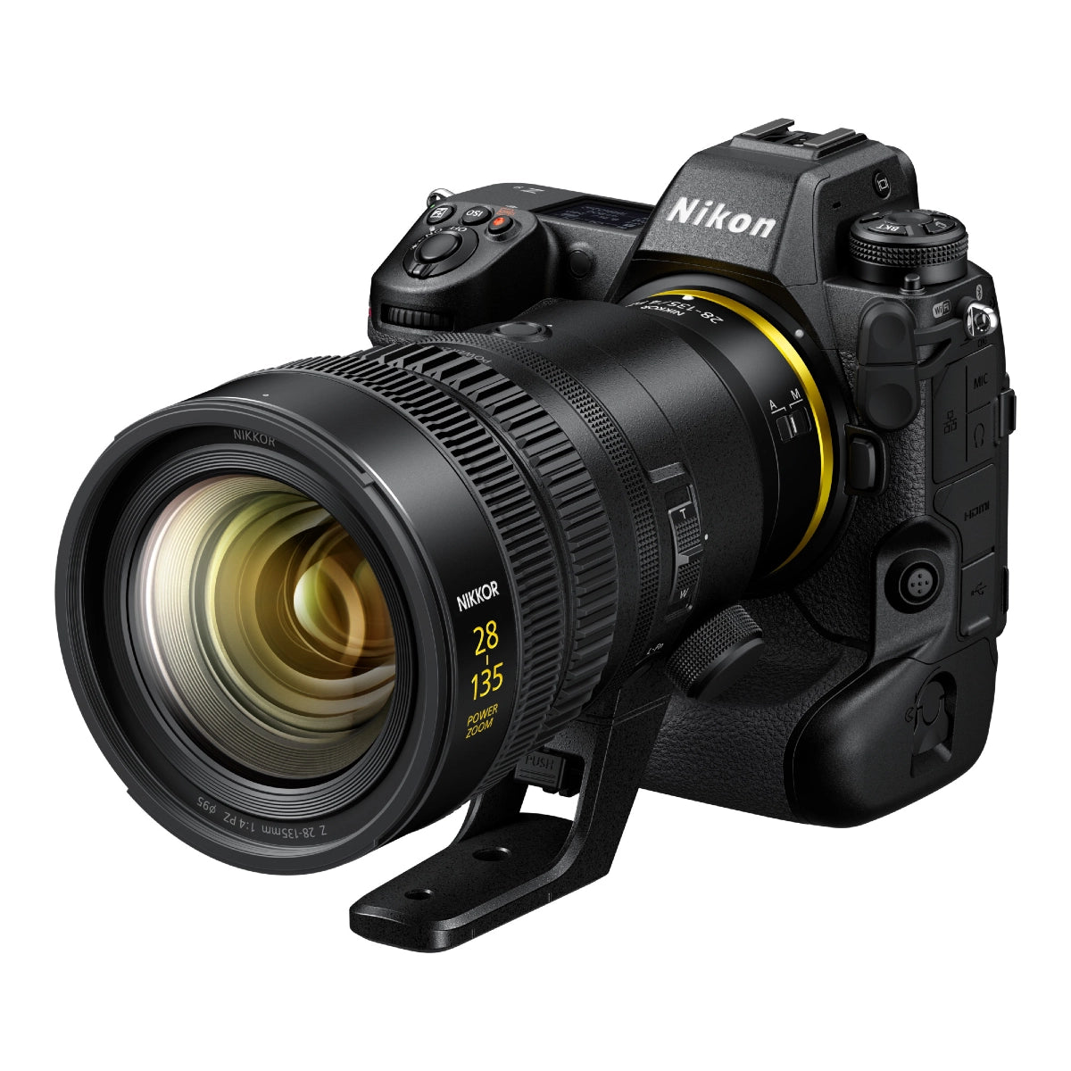 Nikon NIKKOR Z 28-135 f/4 PZ Lens front angle on camera 3