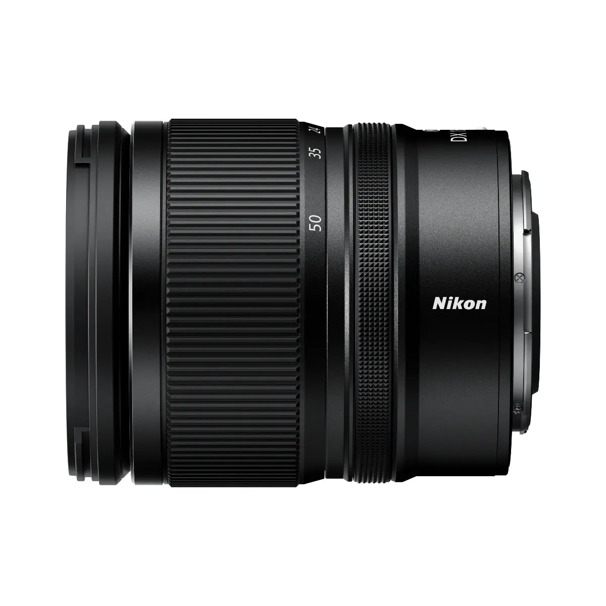 Nikon camera lens on a white background