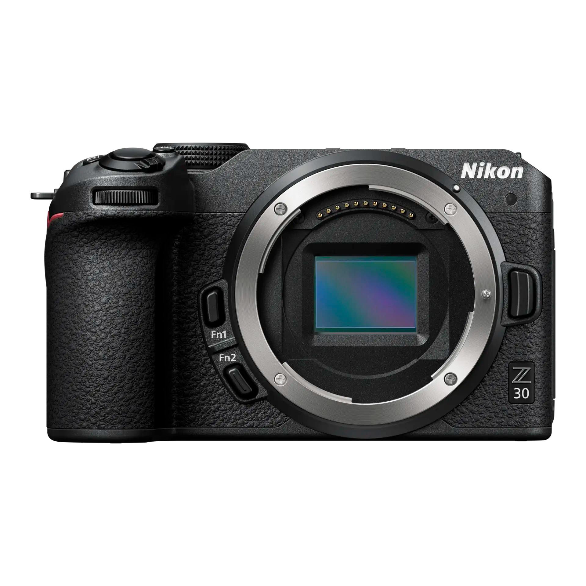 Nikon Z30 Mirrorless Camera Body in black color, showcasing the front view with the lens mount visible.