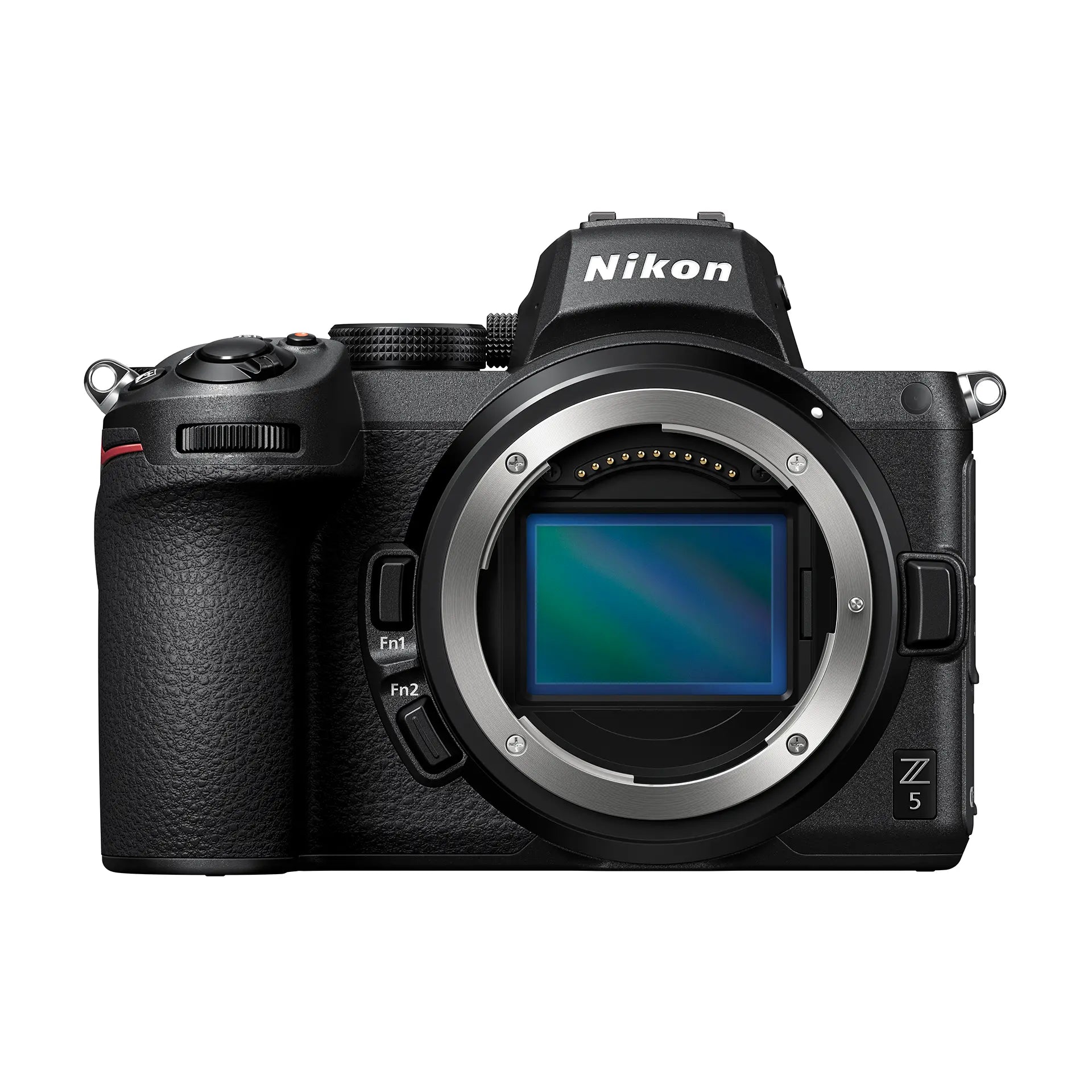 Nikon Z5 Mirrorless Camera Body in black color, showcasing the front view with the lens mount visible.