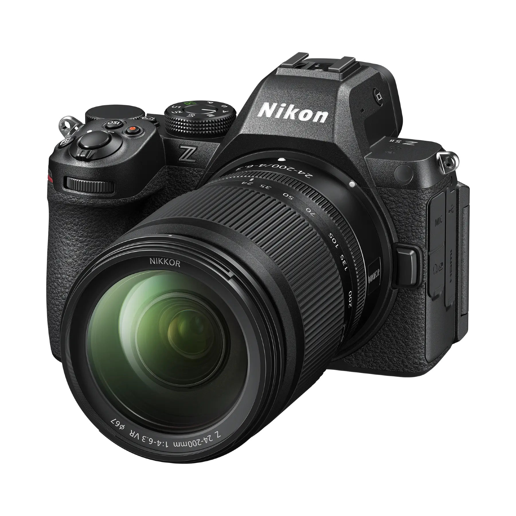 A Nikon Z5 II full-frame mirrorless digital camera with a 24-200mm VR lens attached, displayed against a plain background.