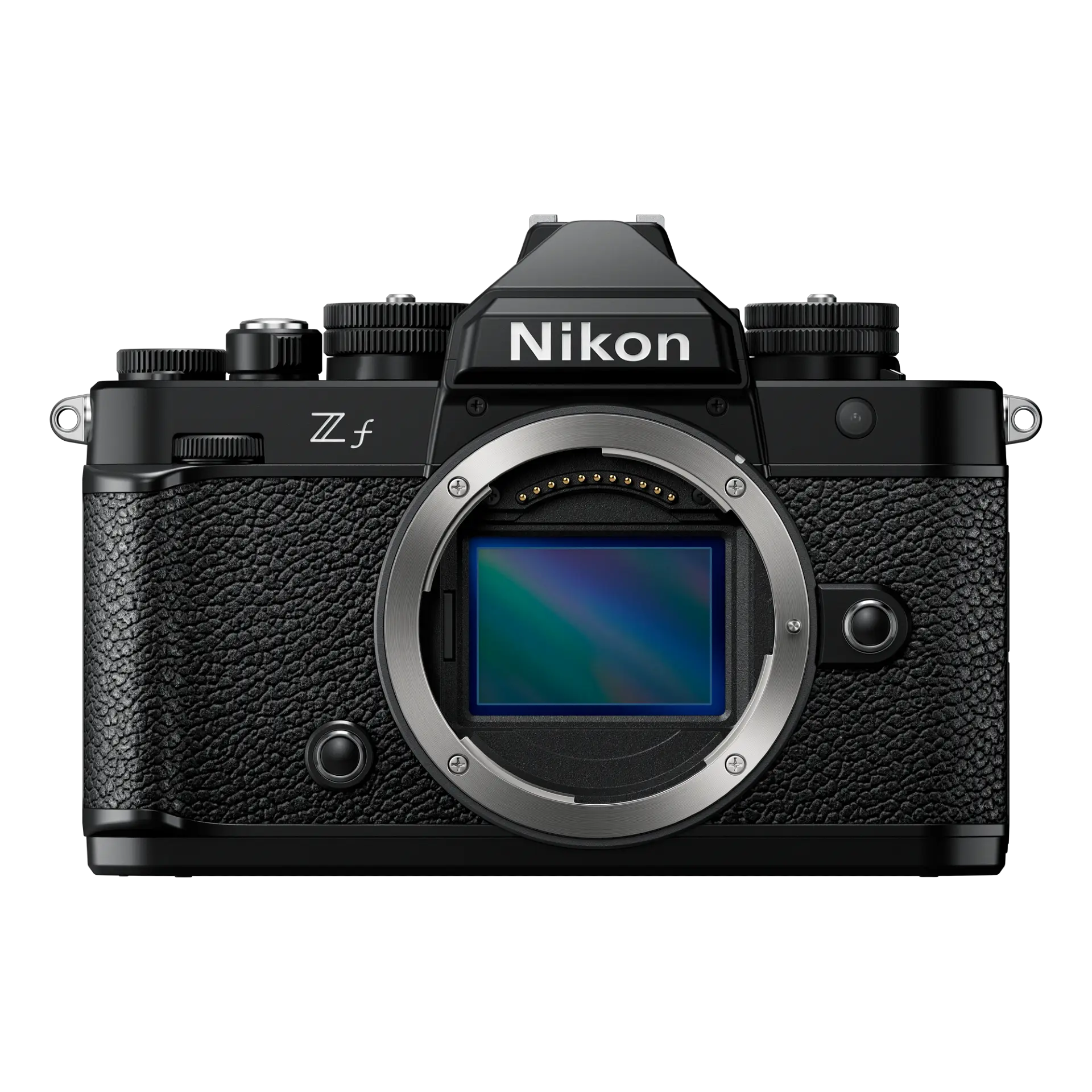 Nikon Zf Mirrorless Camera body in black, showing the front view with the lens mount visible.