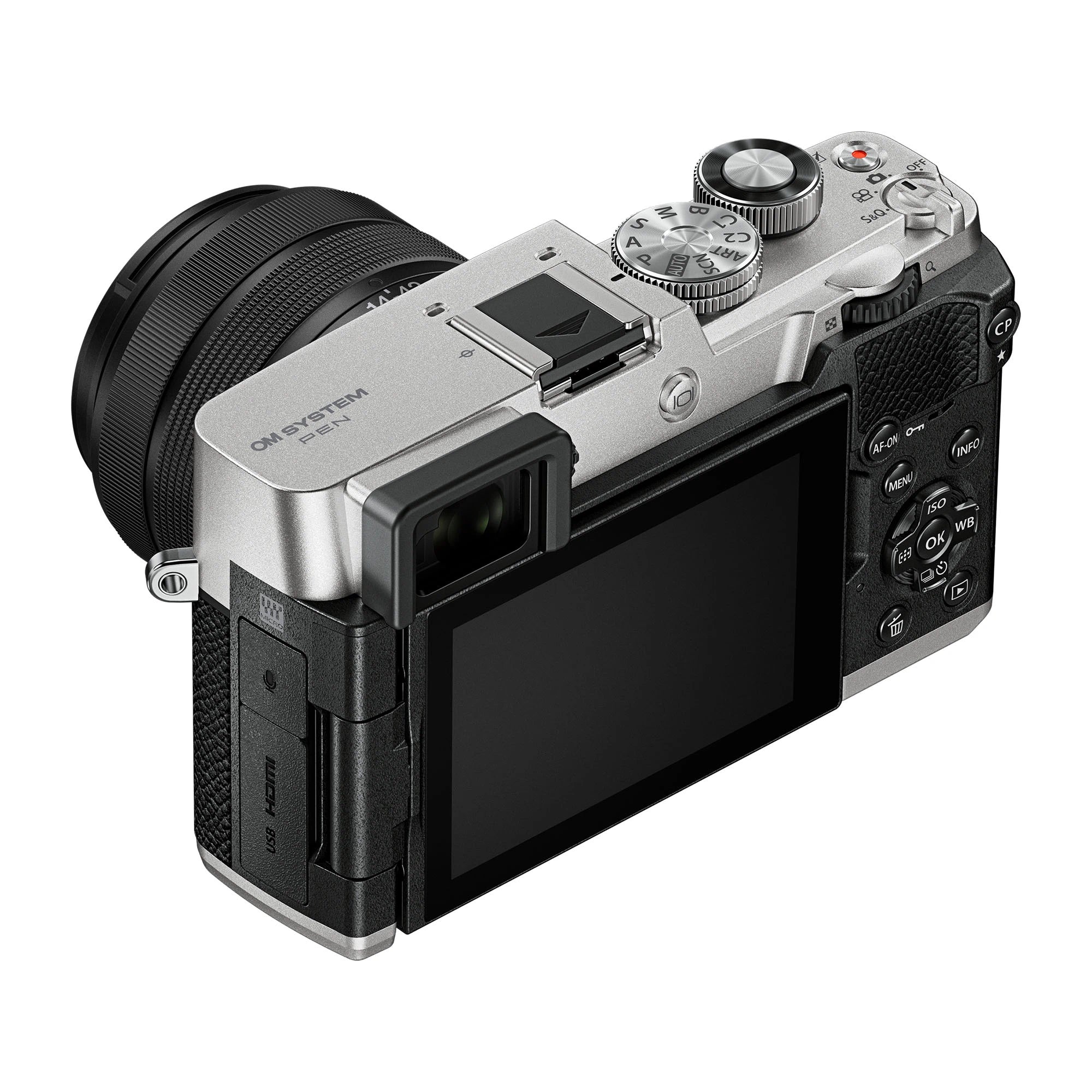 OM-System PEN with M.Zuiko Digital 14-42mm F3.5-5.6 III Lens – Silver