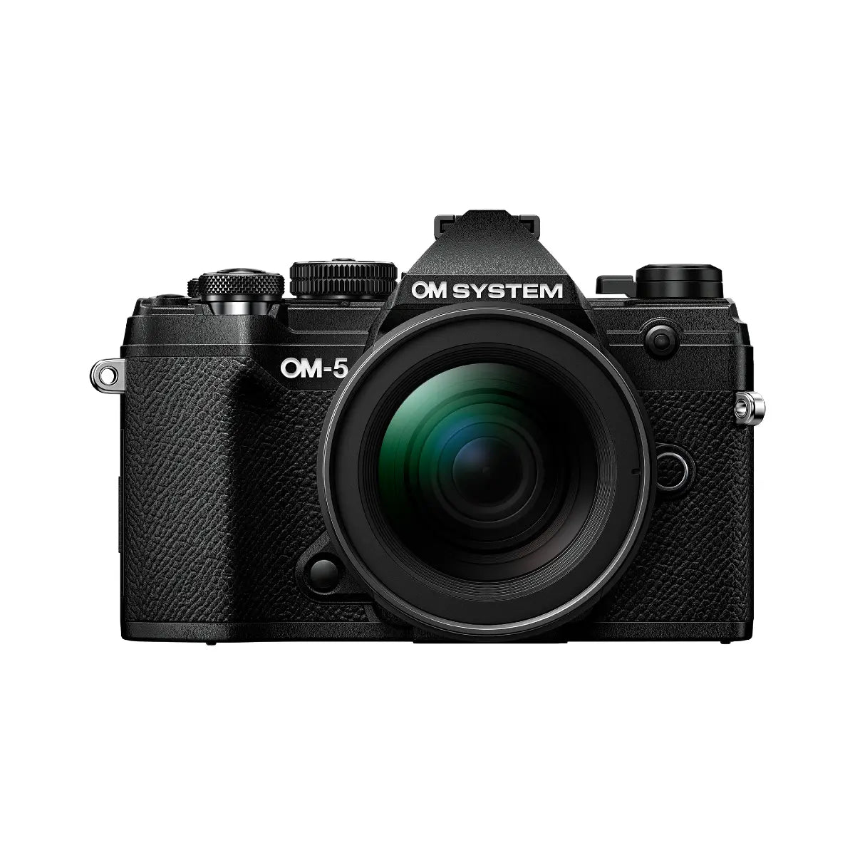 Olympus OM System OM-5 Mirrorless Digital Camera Silver with 12-45mm Lens front