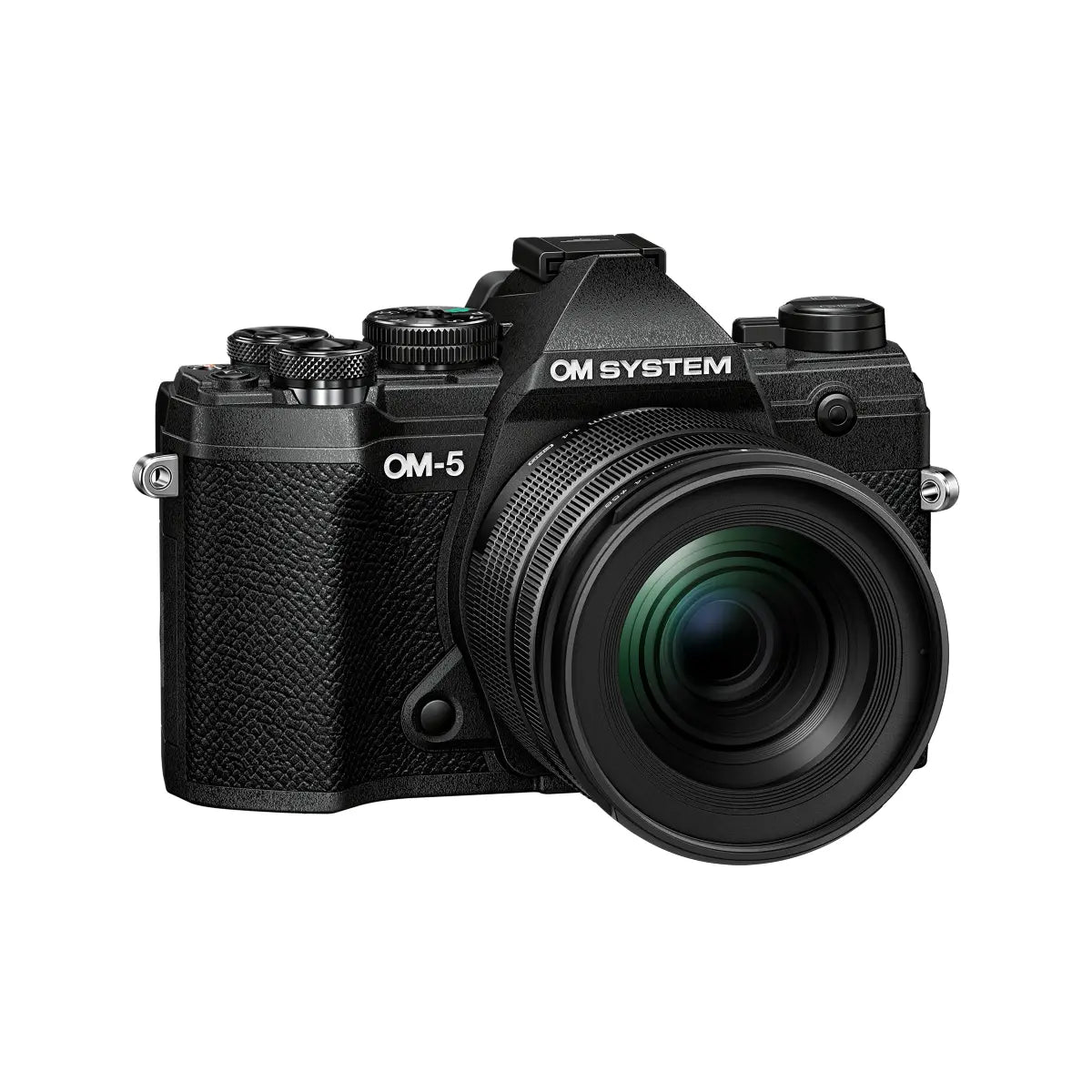 Olympus OM System OM-5 Mirrorless Digital Camera Silver with 12-45mm Lens side