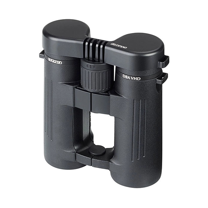 Opticron 44mm BGA Binocular Rainguard Black top angle of cover on binoculars