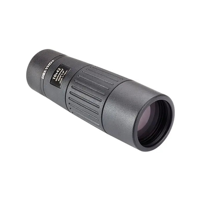 Black monocular telescope on a white background
