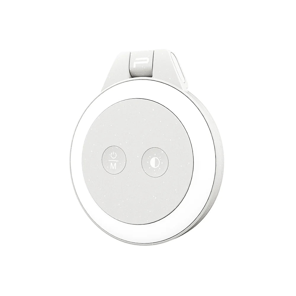 White wireless earbud on a white background