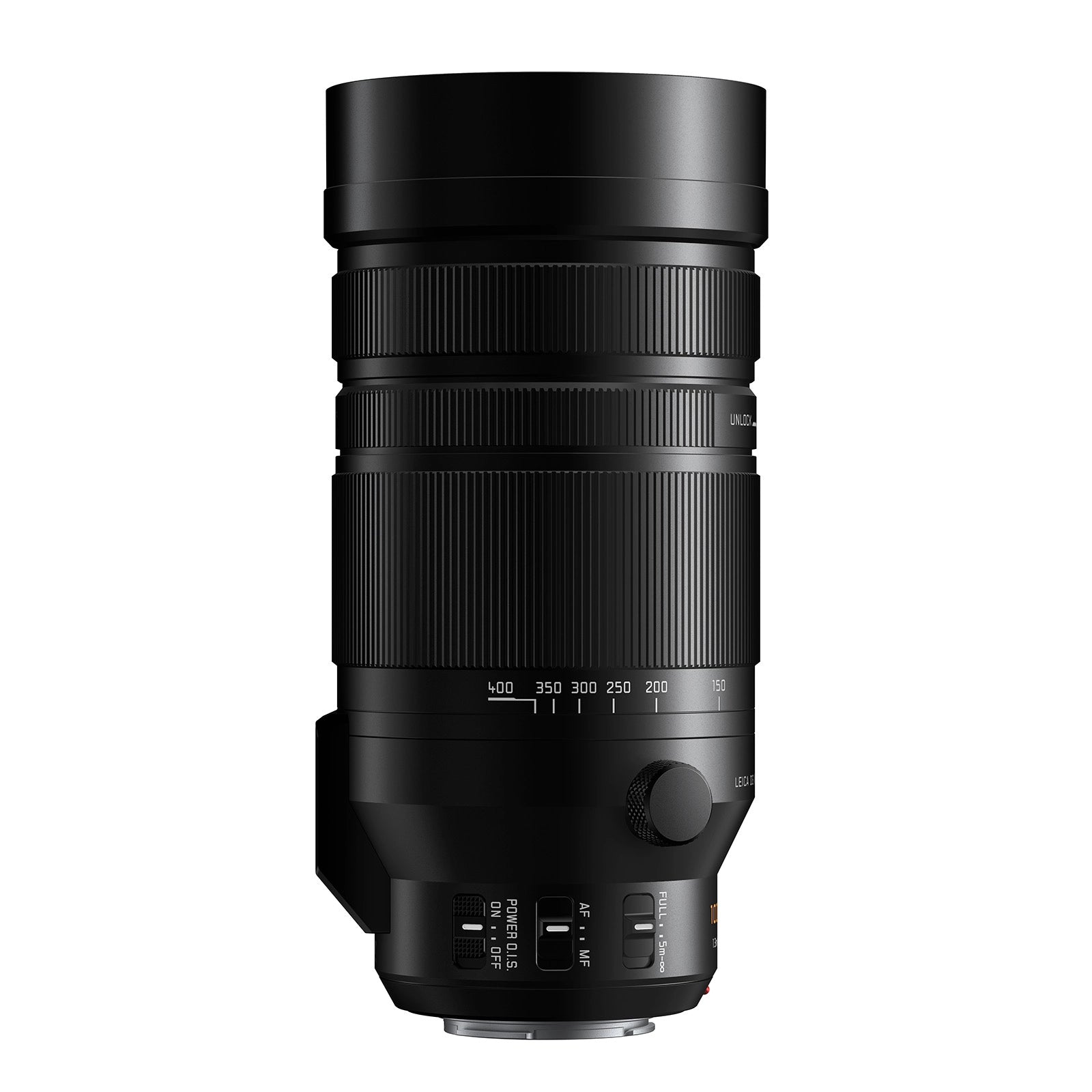 Panasonic Leica Elmar 100-400mm f/4-6.3 ASPH Lens side angle