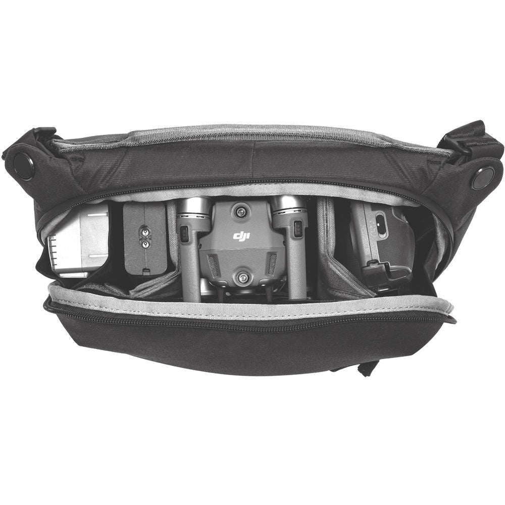 Peak Design Everyday Sling v2 6L Black top angle of main compartment with dividers installed