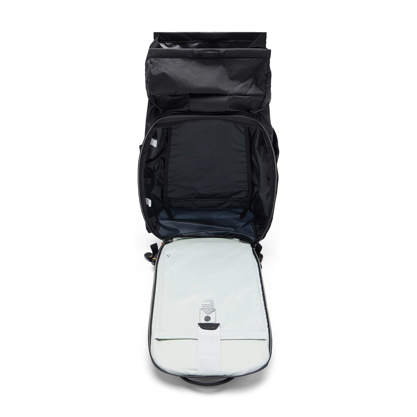 Peak Design Outdoor Backpack 25L Black back angle with main compartment open