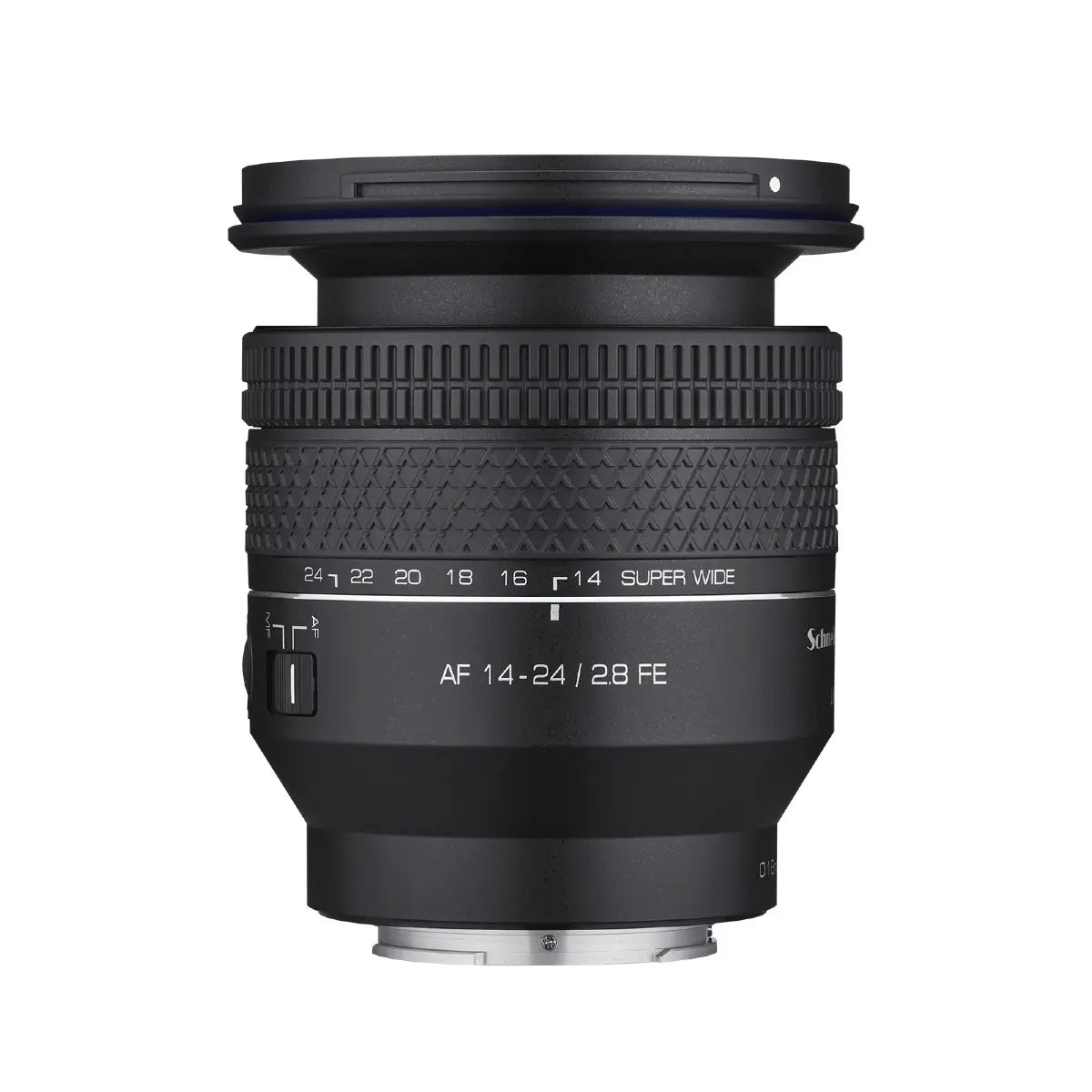 Samyang AF 14-24mm F2.8 - Sony FE top angle with lens extended