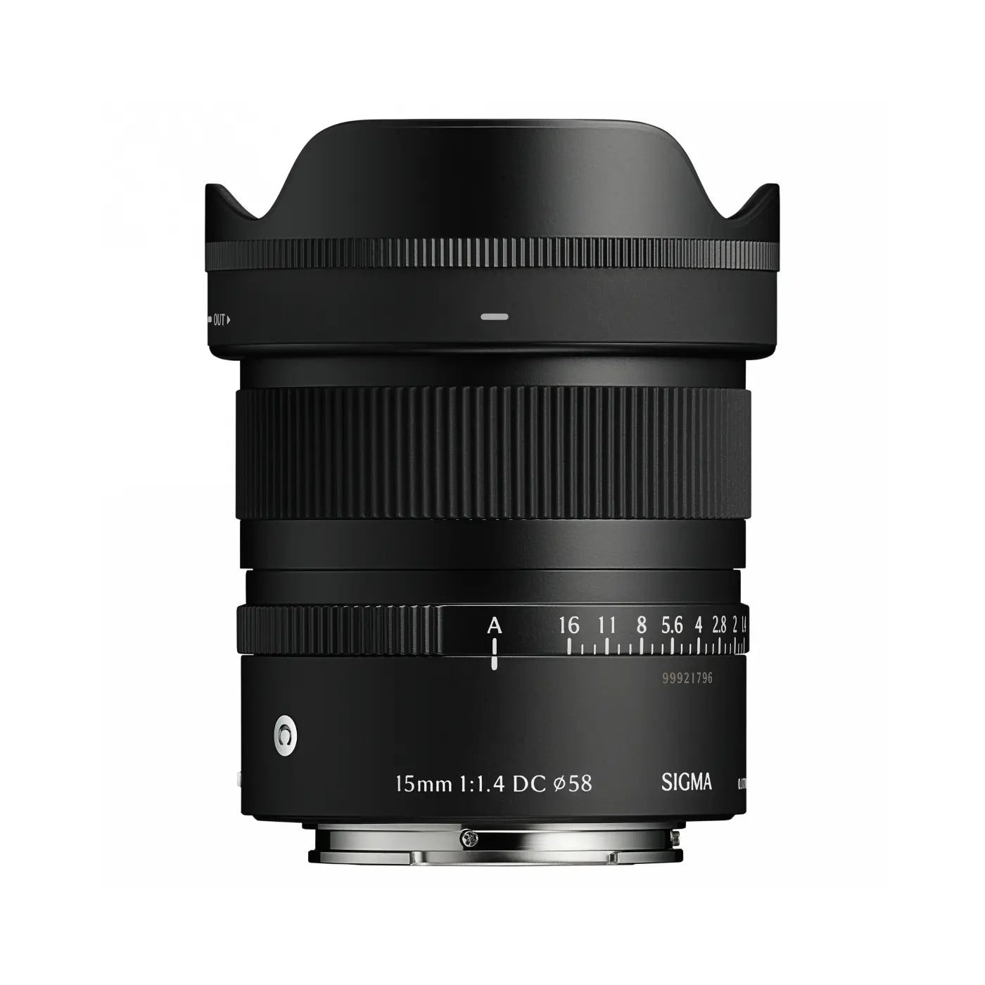 Sigma camera lens on a white background