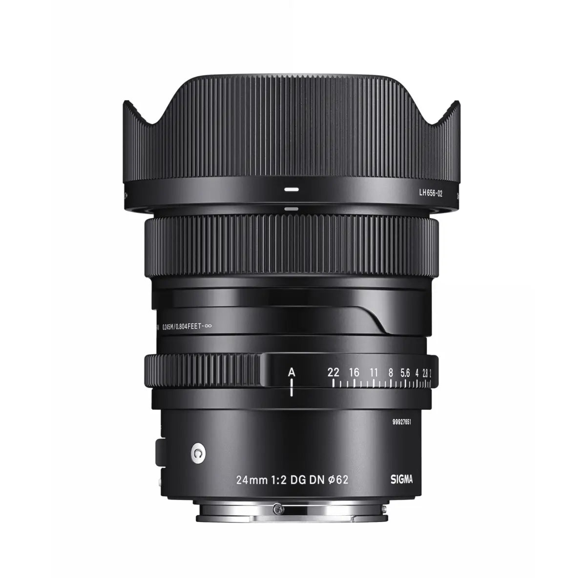 Sigma AF 24MM F/2 DG I Contemporary Lens - Sony E Fit top with lens hood