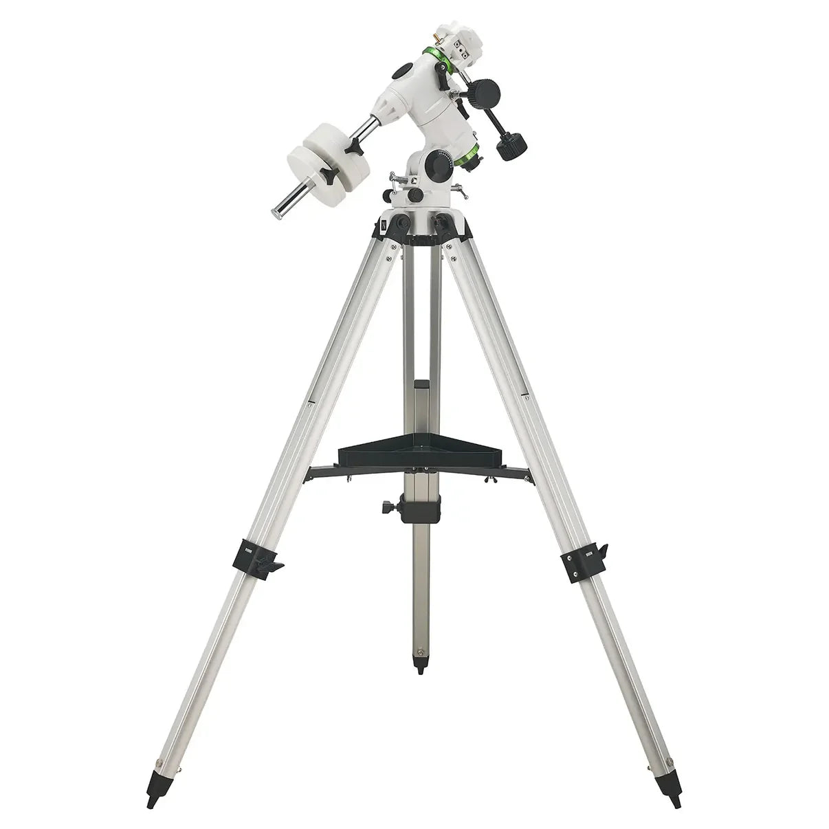 Telescope with tripod on a white background