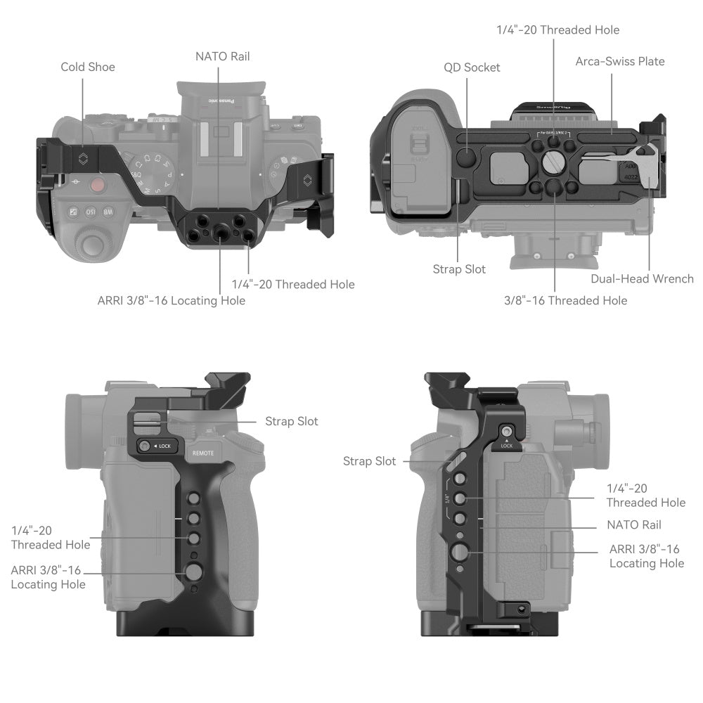 SmallRig Cage for Panasonic LUMIX G9 II/S5 II/S5 IIX 4022 product photo of outlined features