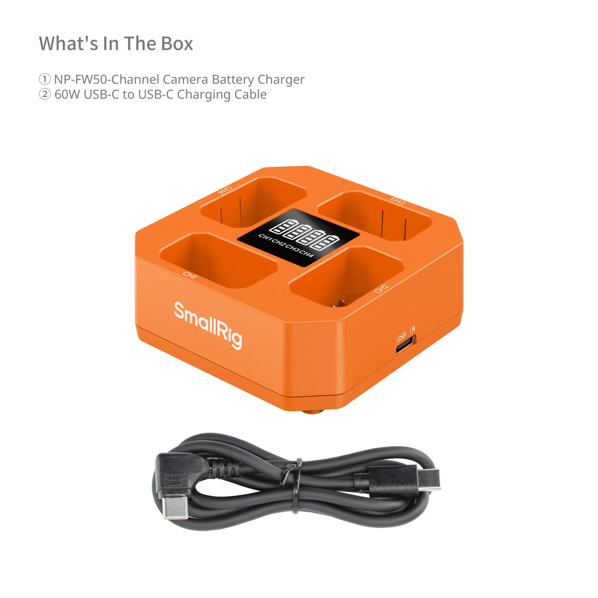 SmallRig Four-Channel Camera Battery Charger for Sony NP-FW50 Batteries