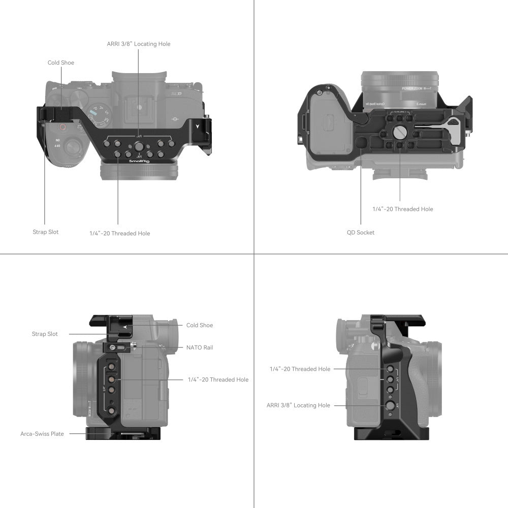 SmallRig Full Cage for Sony Alpha 7R V/Alpha 7 IV/Alpha 7S III/Alpha 1/Alpha 7R IV 3667b product photo