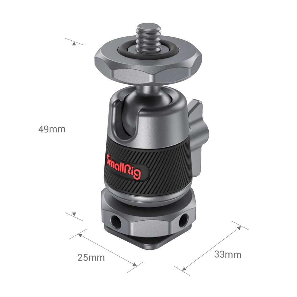 SmallRig Mini Ball-Head Kit With Removable Cold Shoe (2 pcs) 2948B product photos of dimensions