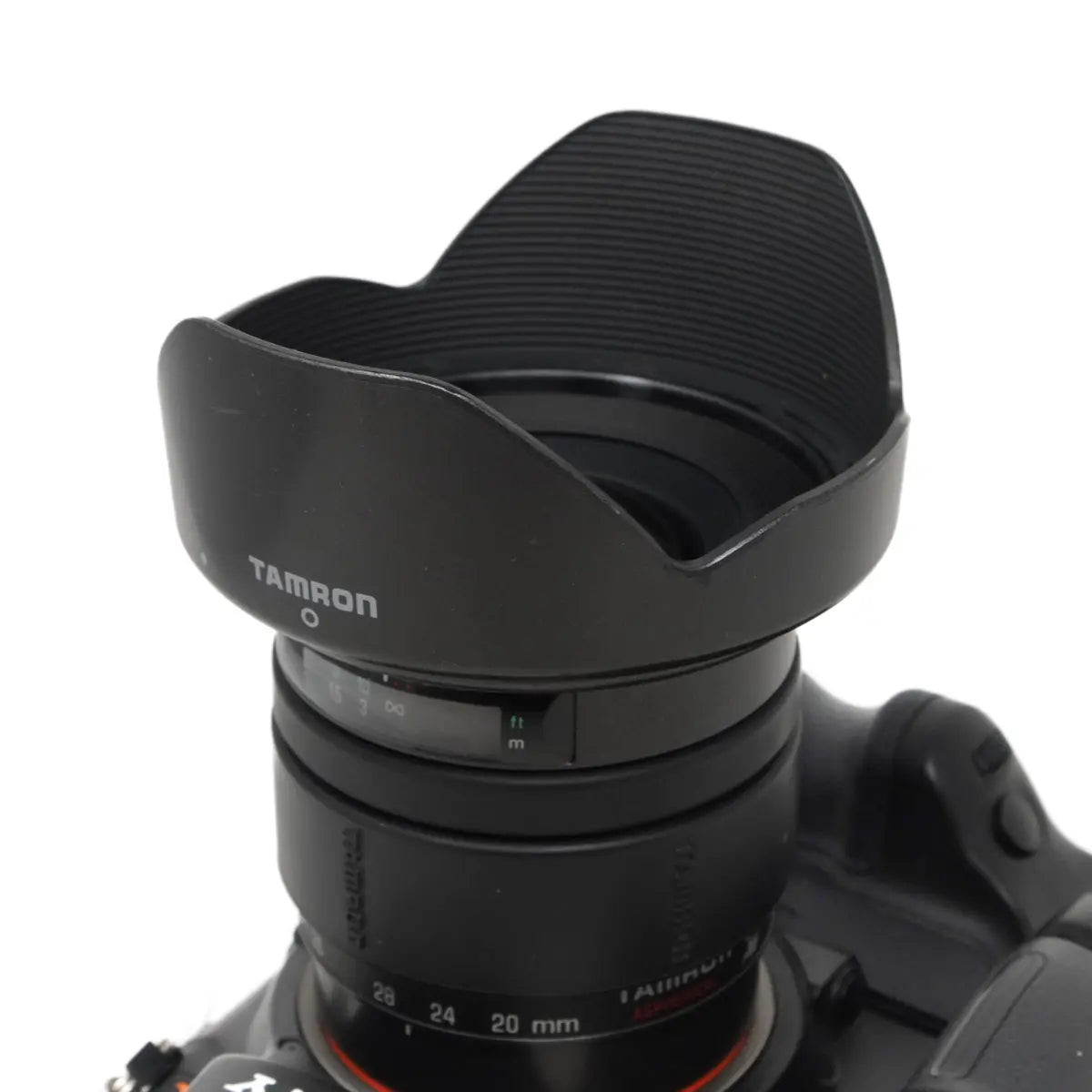 Sony A700 + VG-C70AM battery grip + Tamron 20-40mm lens (SH43176) lens hood close up