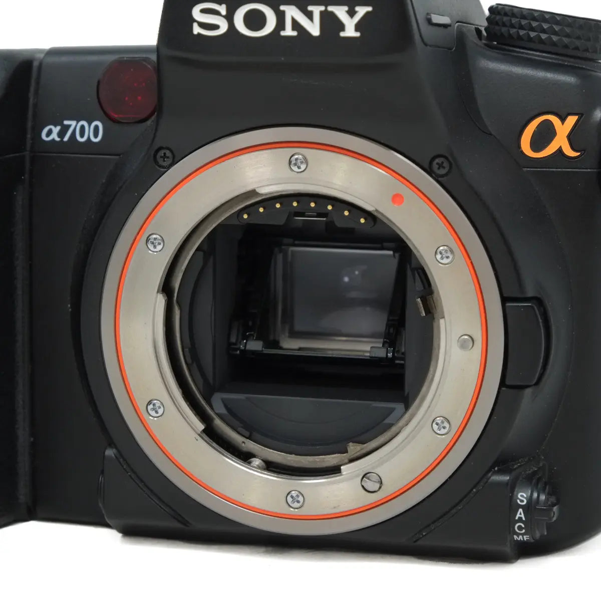 Sony A700 + VG-C70AM battery grip + Tamron 20-40mm lens (SH43176) close up of sensor