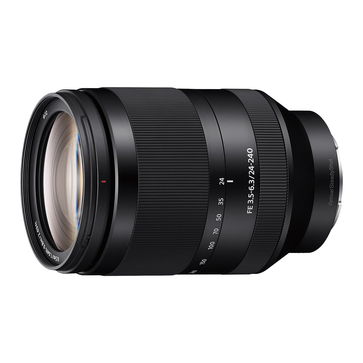 Sony FE 24-240mm f3.5-6.3 OSS Zoom Lens side angle